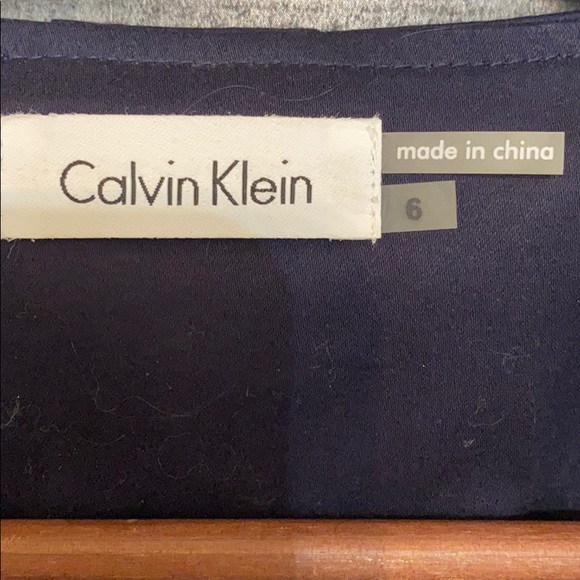 Classy Navy Blue Calvin Klein Sleeveless Button Down Dress - Picture 8 of 9